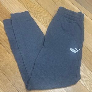 Puma Kids Charcoal Sweatpants with White Logo.